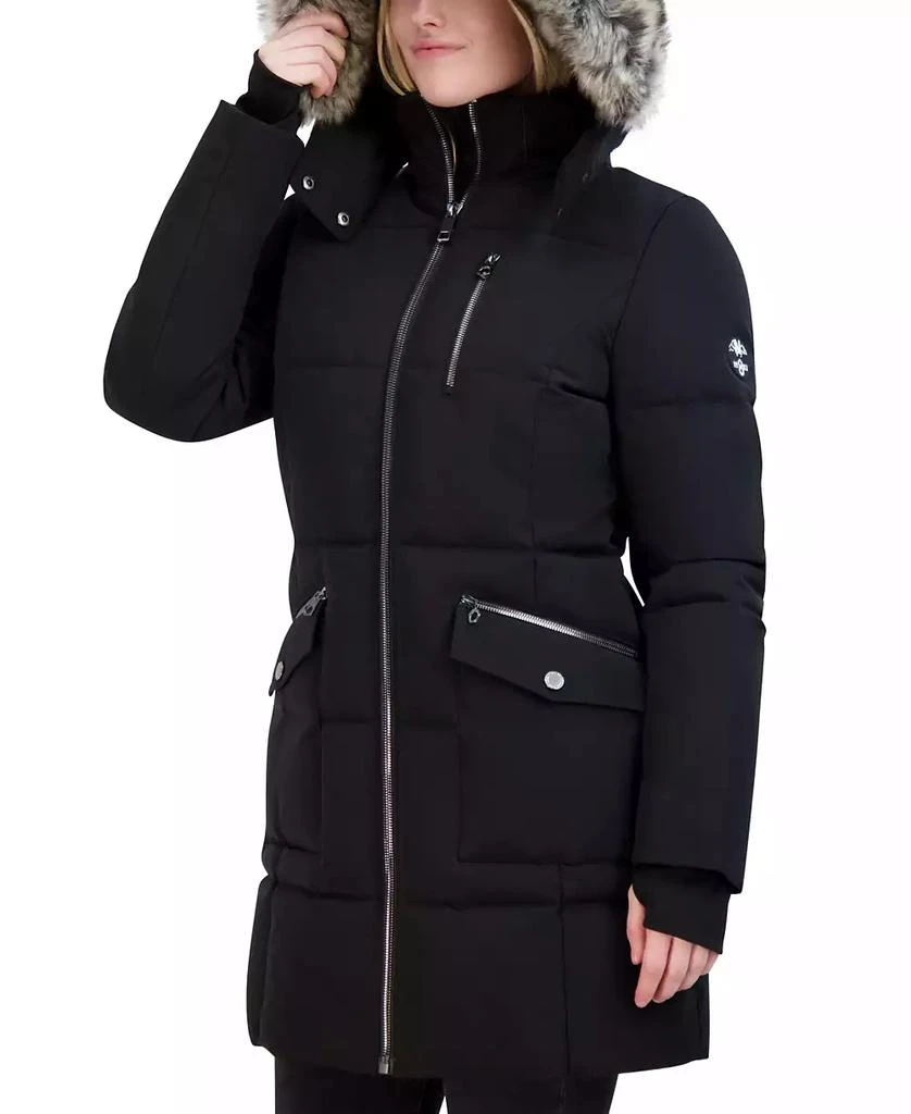 Nautica Women's Faux-Fur-Trim Hooded Puffer Coat 4