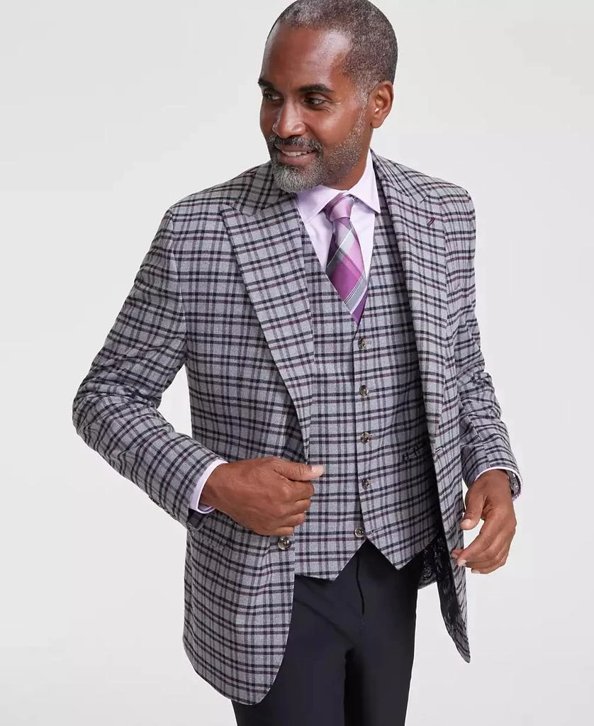 Tayion Collection Men's Classic-Fit Plaid Suit Jacket 1