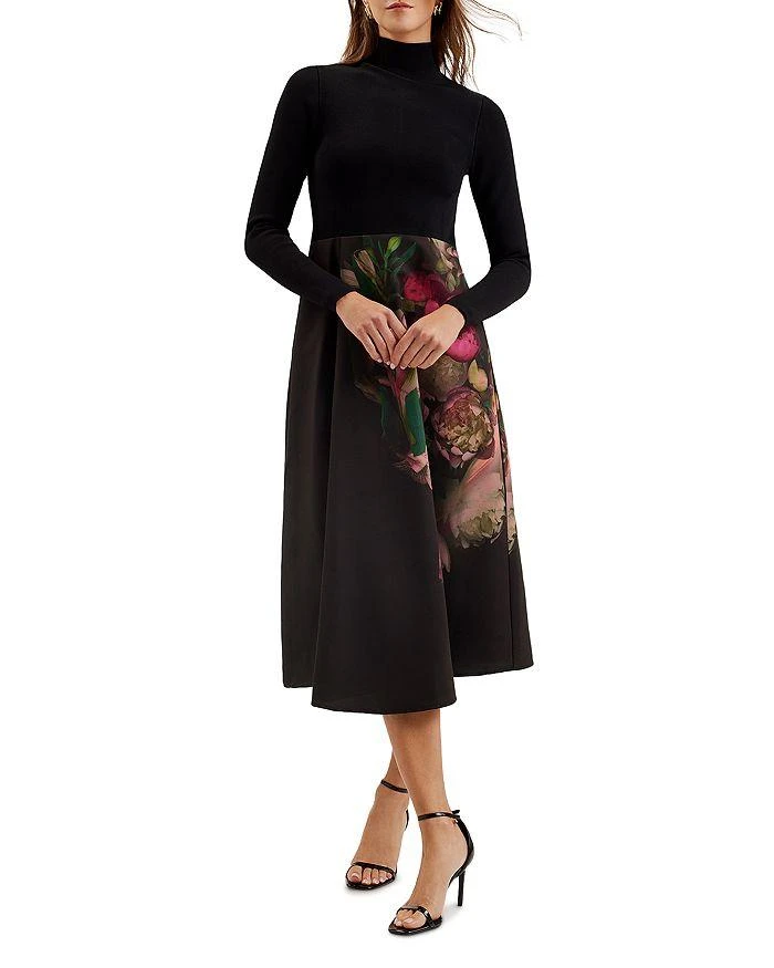 Ted Baker London Asnes Floral Mixed Media Dress 1