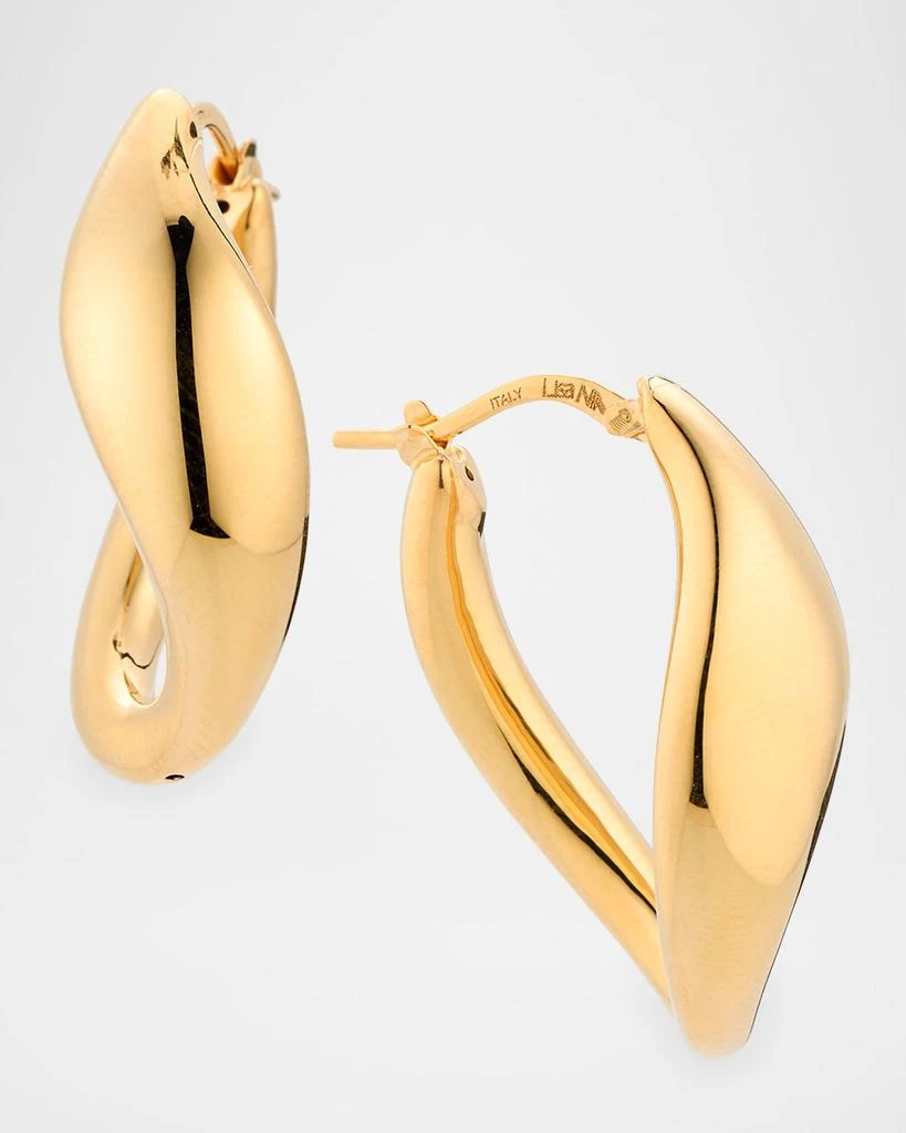 Lisa Nik Golden Dreams 18K Yellow Gold Oval Twist Hoop Earrings