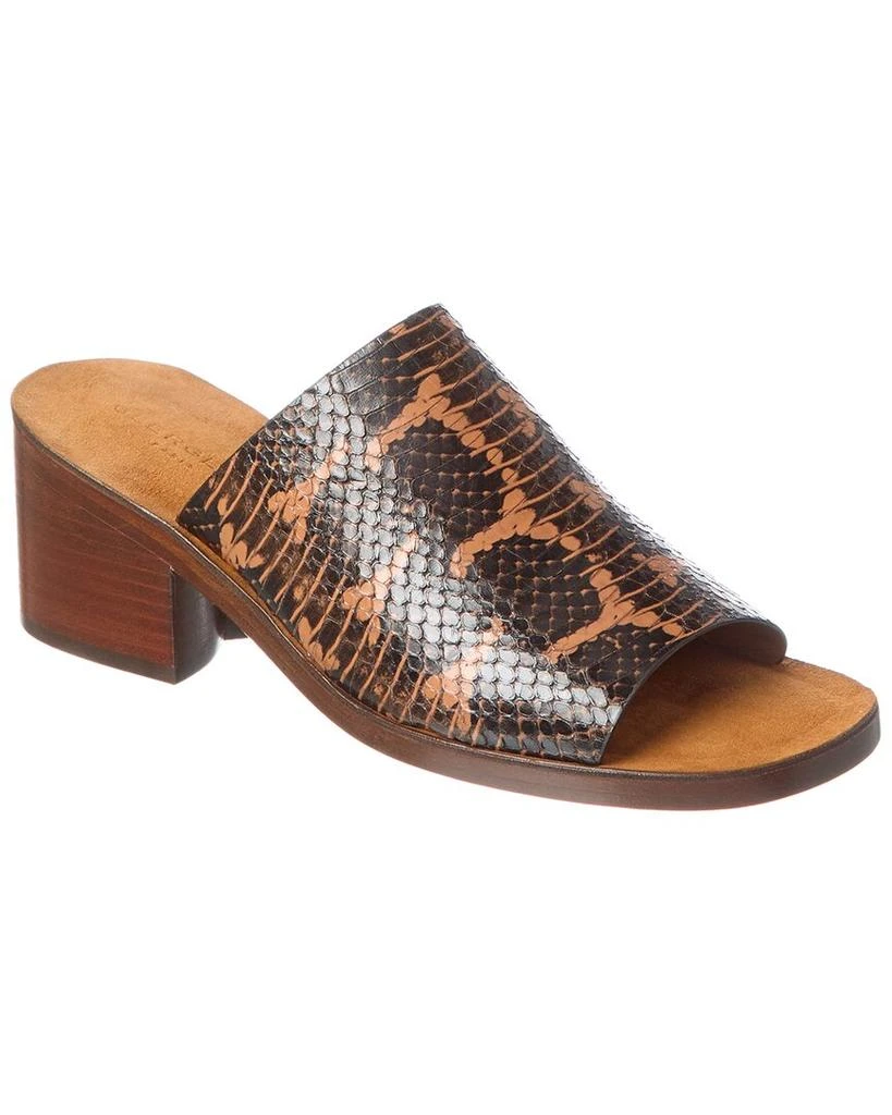 Clergerie Vinny Snake-Embossed Leather Sandal 1