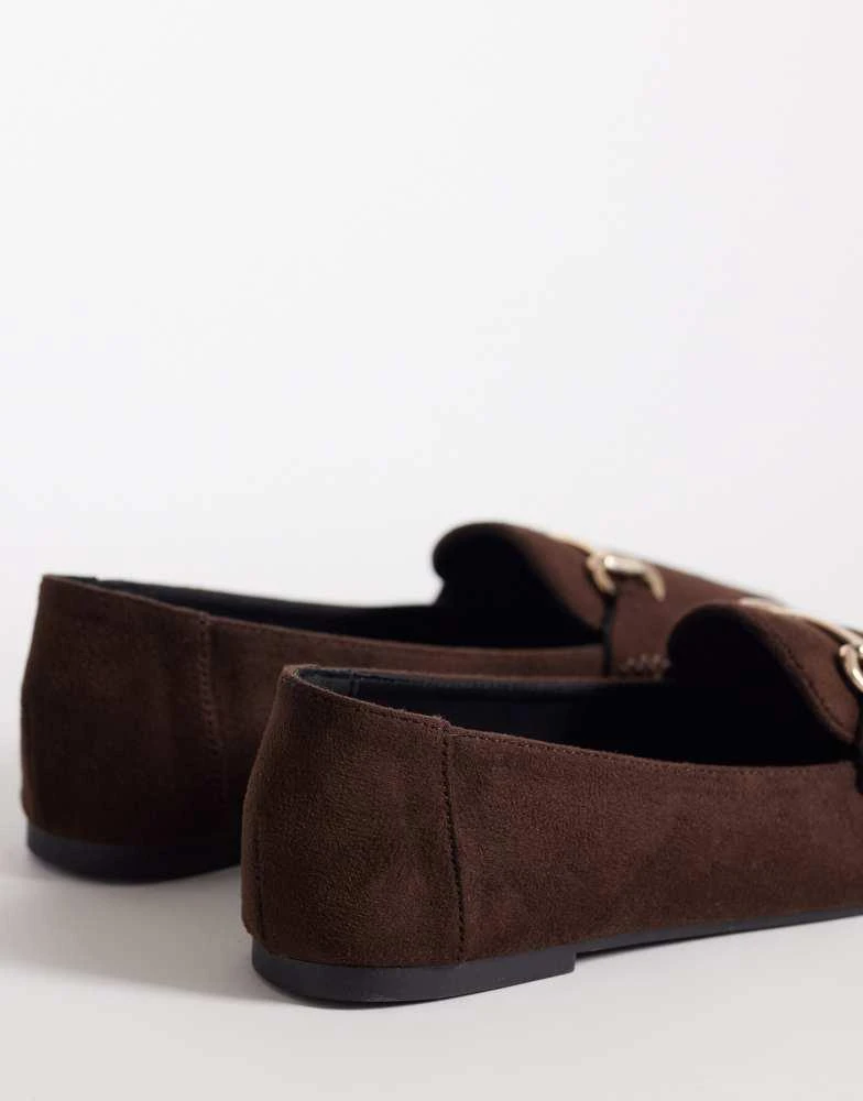 London Rebel Wide Fit London Rebel Wide Fit Nori buckle detail loafer in choc micro 4