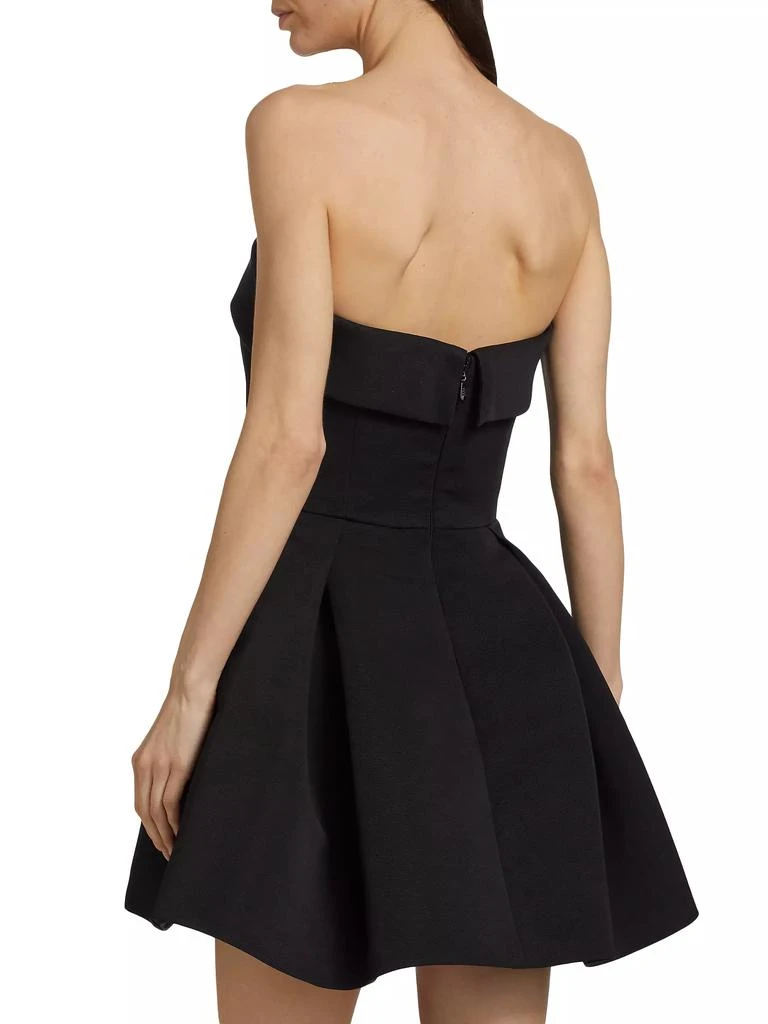 Amsale Box-Pleated Faille Minidress 5