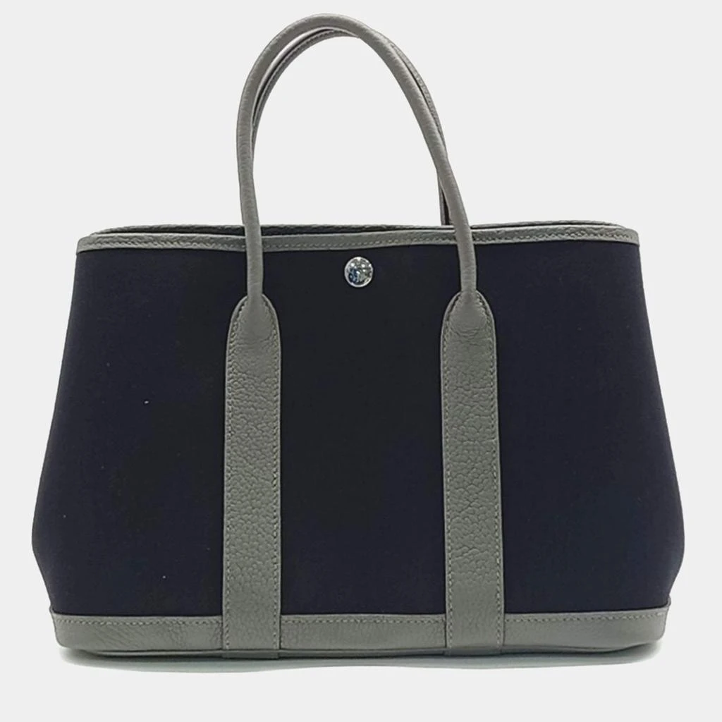 Hermes Hermes Black Canvas Garden Party 30 Bag 1