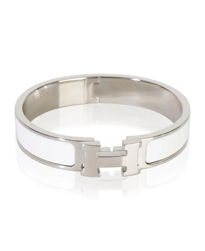 Pre-Owned HERMÈS Clic H in Blanc Palladium Plated Bracelet