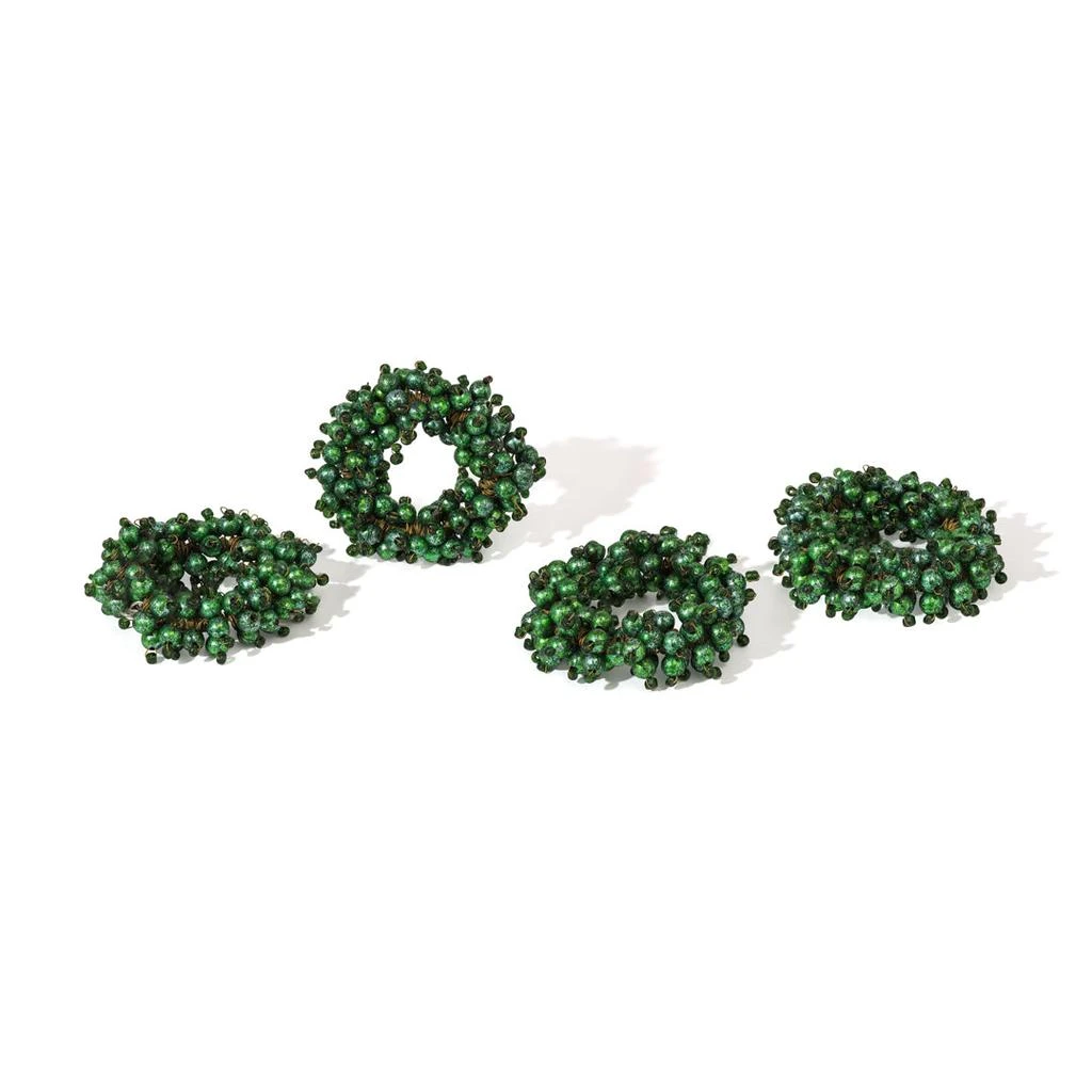 Tiramisu Emerald Jewel Wreath Napkin Rings (Set of 4)