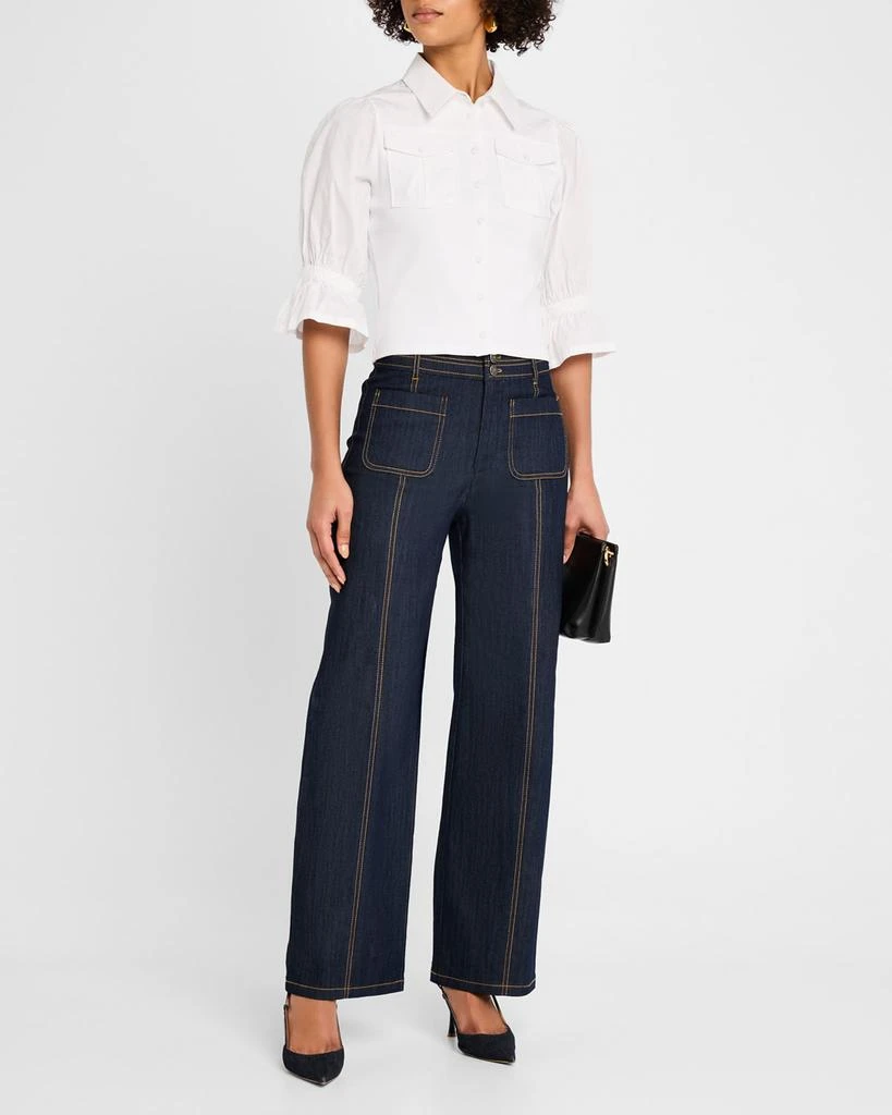 Cinq a Sept Lyric Puff-Sleeve Top 2