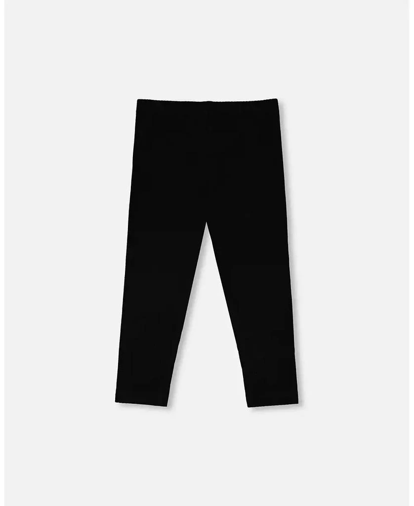 Deux par Deux Baby Girls Rib Capri Leggings Black 2