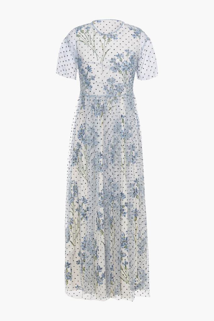 RED VALENTINO★素敵！Floral-print crepe midi dress REDVALENTINO Ruffled pleated floral-print crepe midi dress