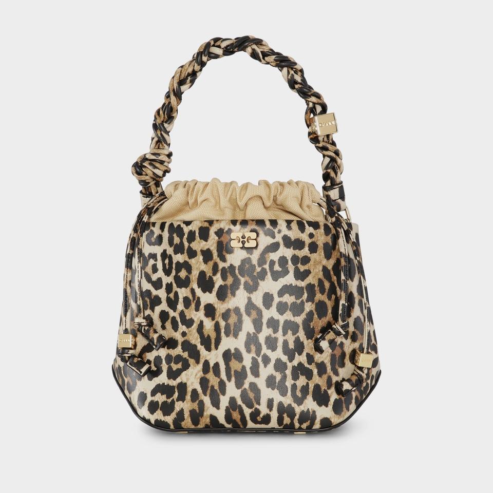 Ganni Ganni Ganni Bou Leather-Blend Bucket Bag
