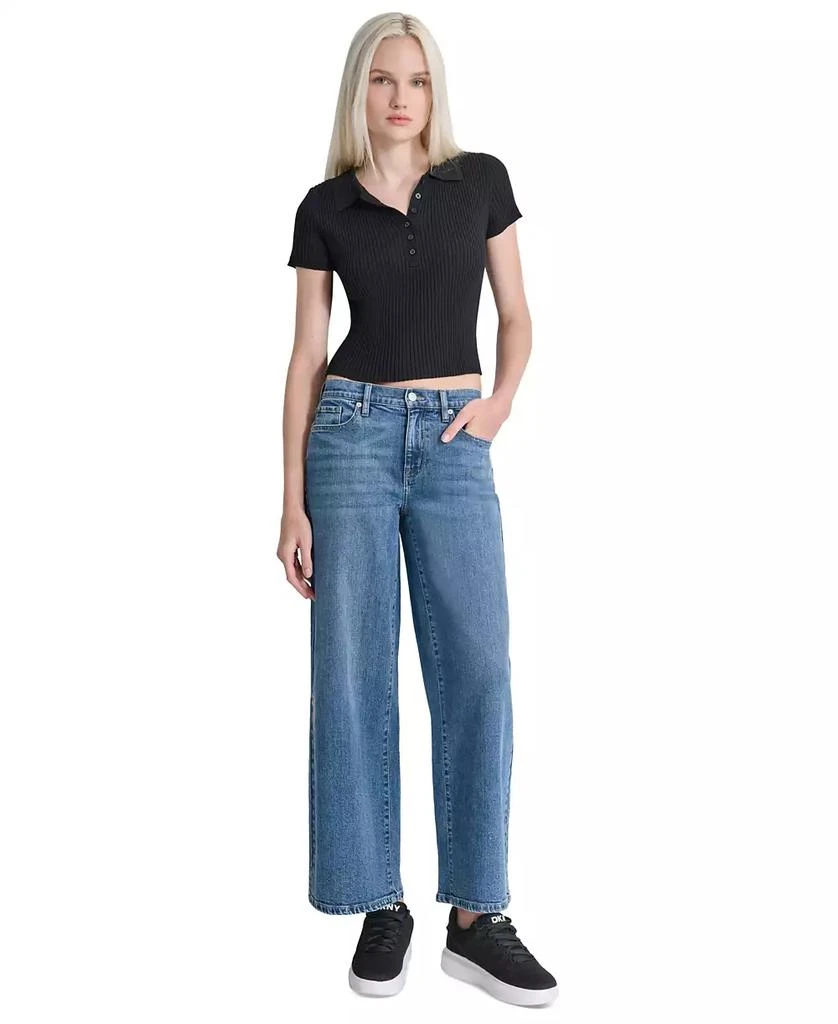 DKNY Petite High-Rise Wide-Leg Jeans 3