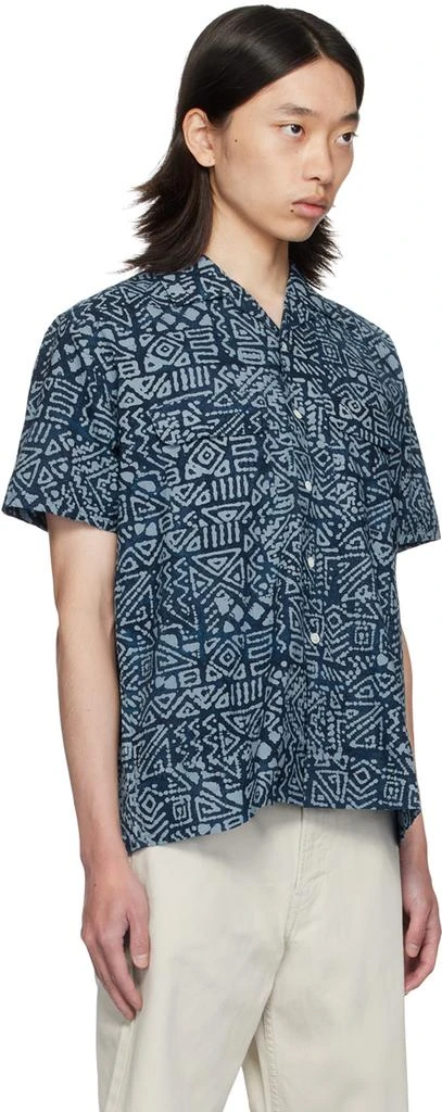BEAMS PLUS Blue Batik Print Shirt 2