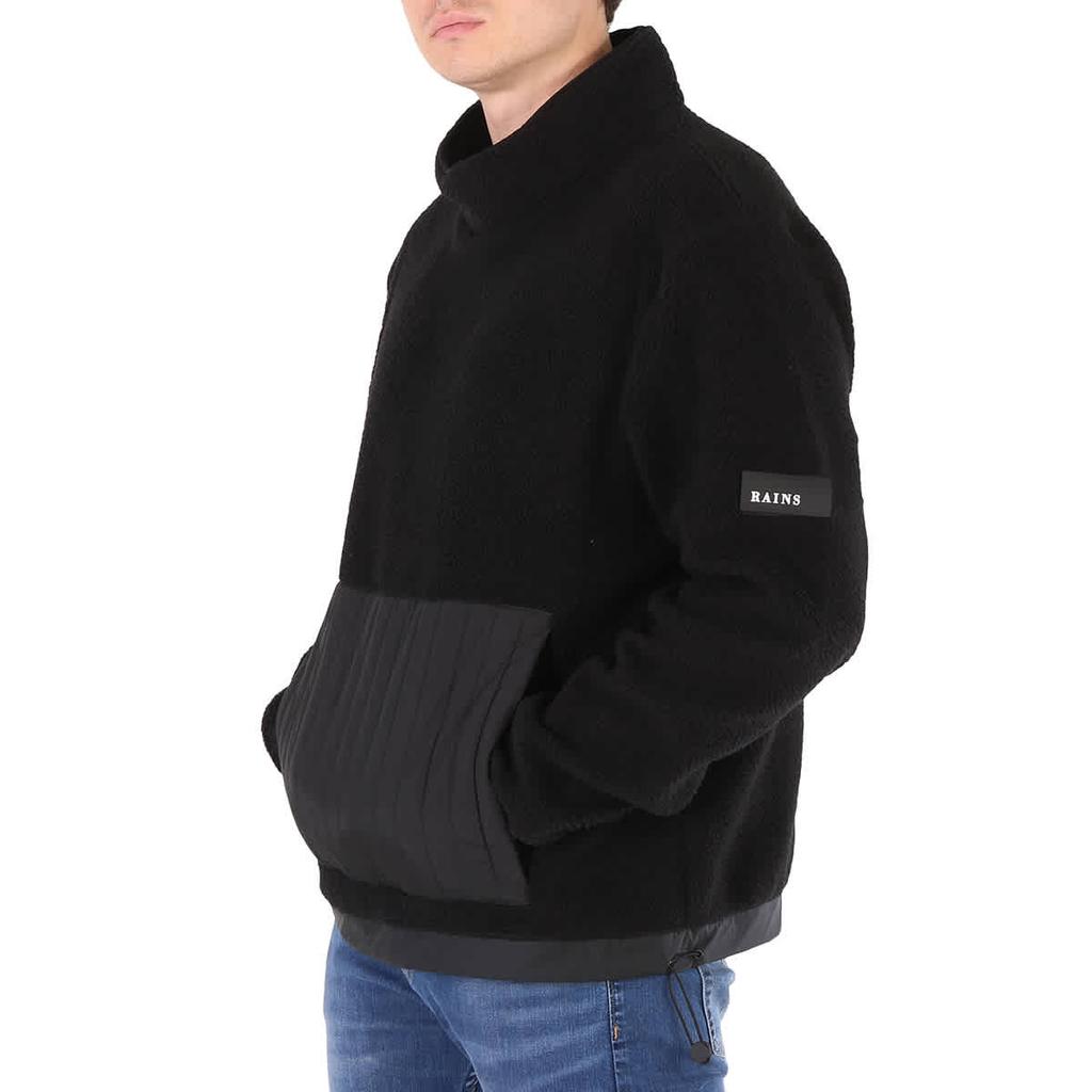 Rains Men's Black High Neck Fleece Sweater