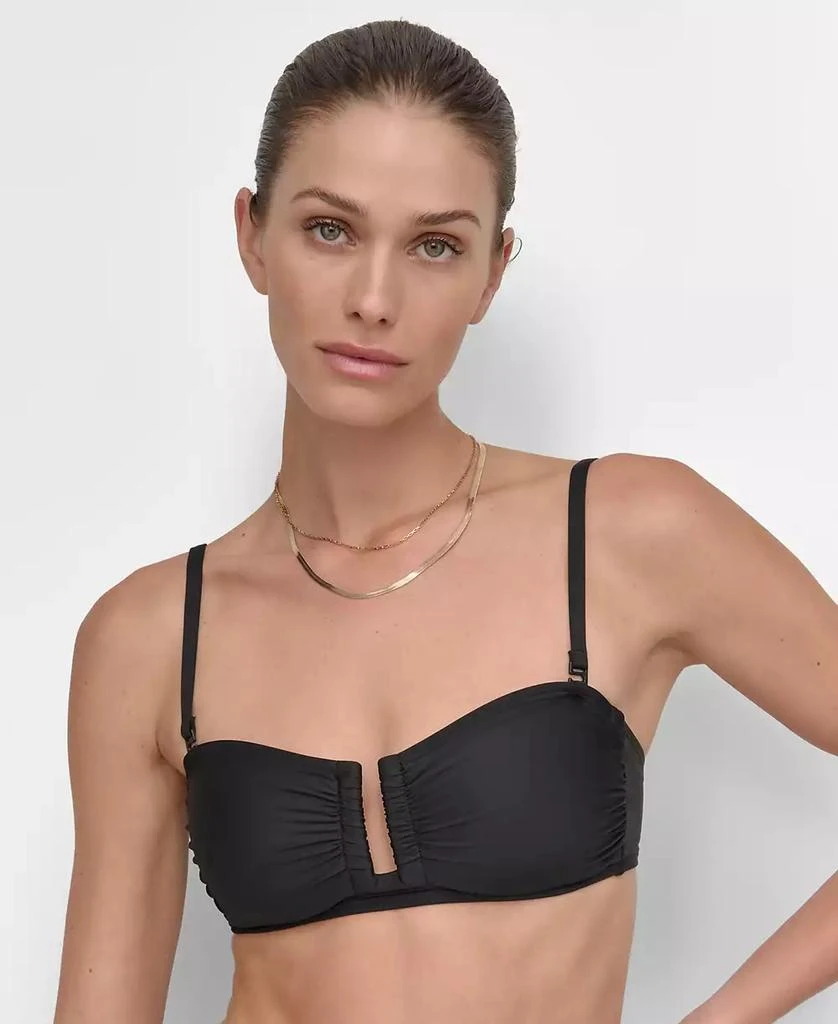 DKNY Women's Shirred U-Wire Bandeau Bikini Top 5