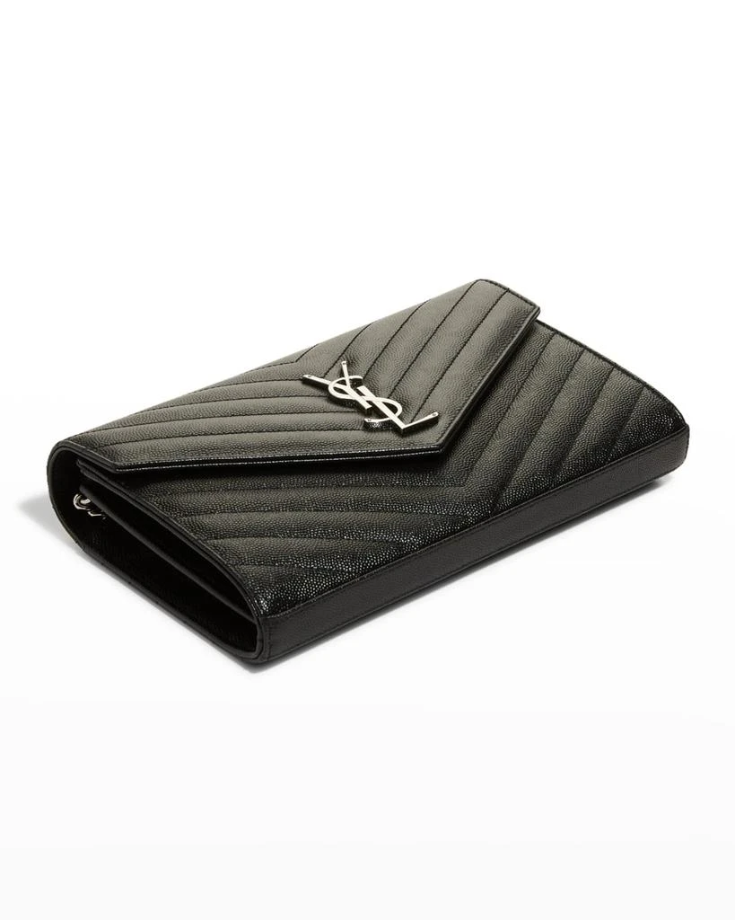 Yves Saint Laurent YSL Monogram Large Wallet on Chain in Grained Leather 8