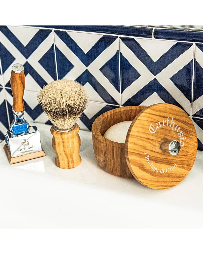 Carthusia Men
s Salone da Barba Super Badger and Olive Wood Shaving Brush 4