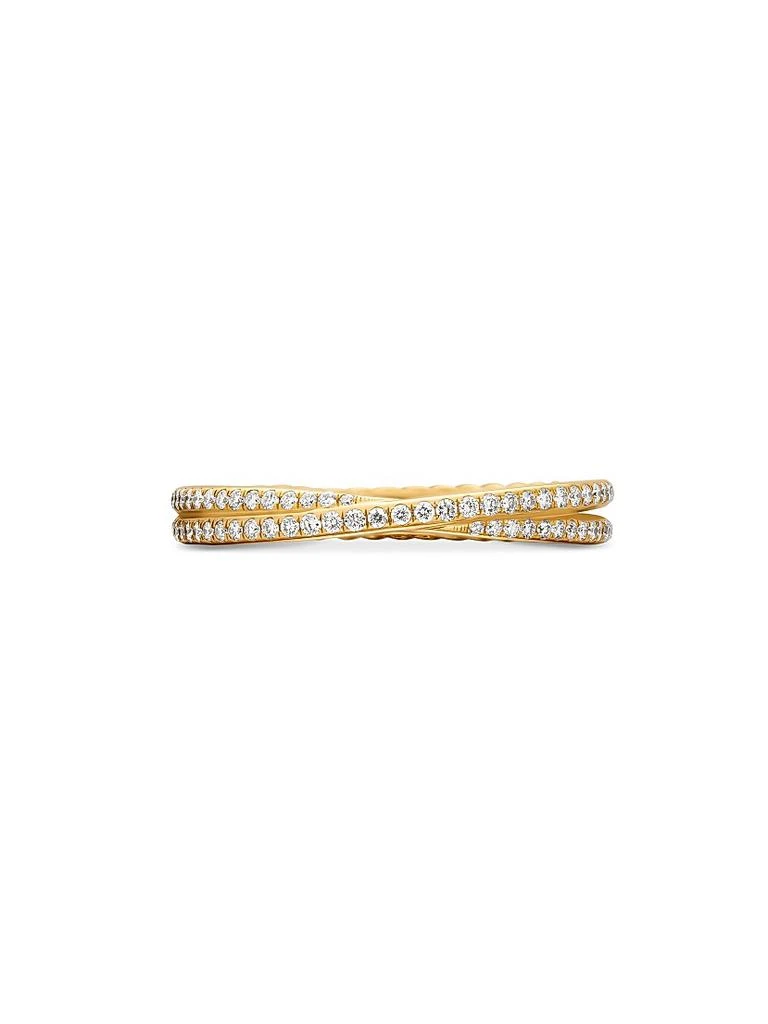 David Yurman DY Crossover Micro Pavé Band Ring in 18K Yellow Gold 4