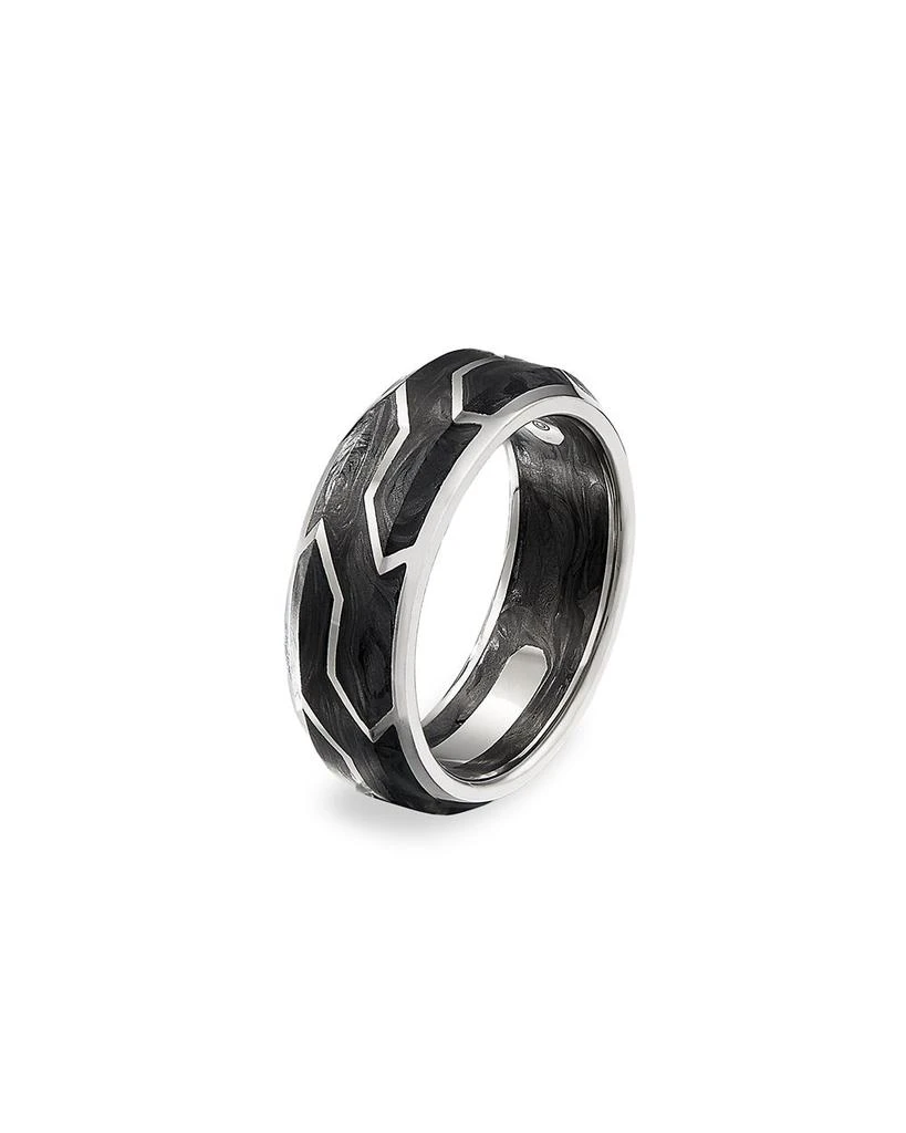 David Yurman Men
s 18K White Gold Forged Carbon 8.5mm Band 2