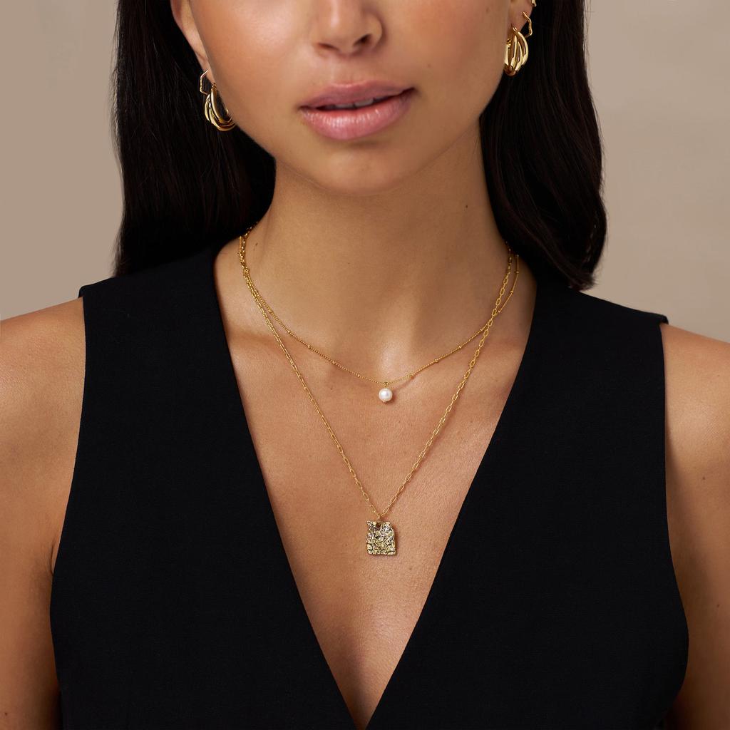 Orelia London Molten Square Charm Necklace