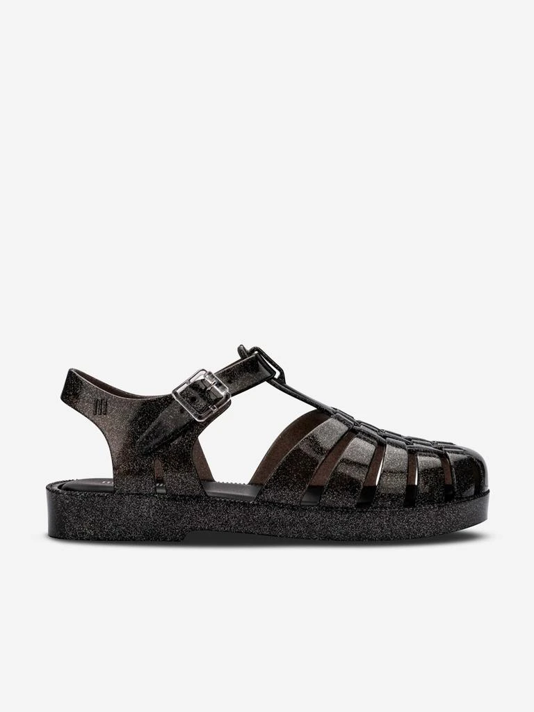 Mini Melissa Mini Melissa Girls Possession Shiny Sandals in Black 1