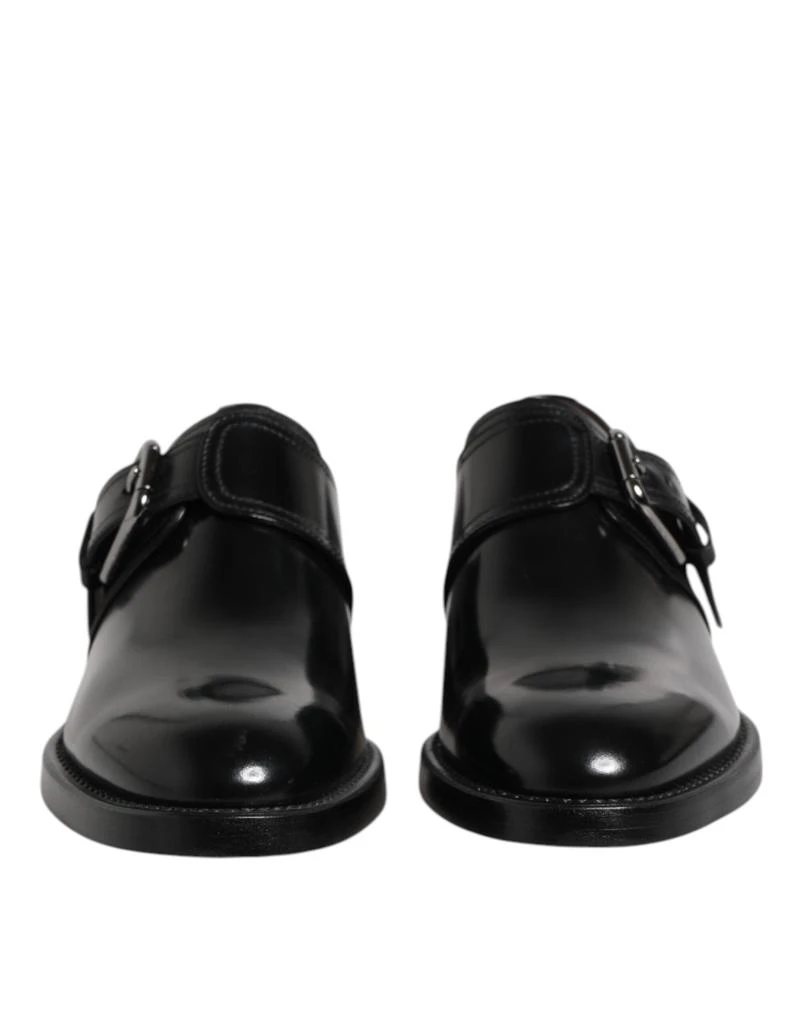 Dolce & Gabbana Dolce & Gabbana Black Leather Monk Strap Derby Formal Shoes 2