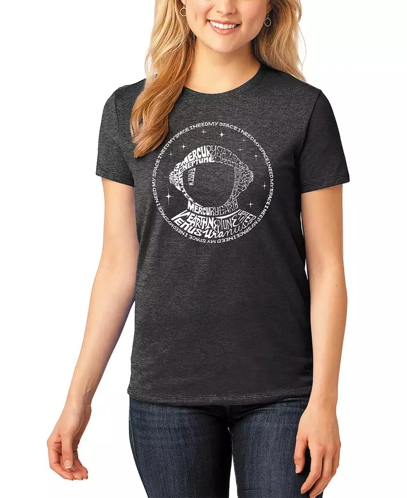LA Pop Art Women's Word Art I Need My Space Astronaut T-Shirt 1