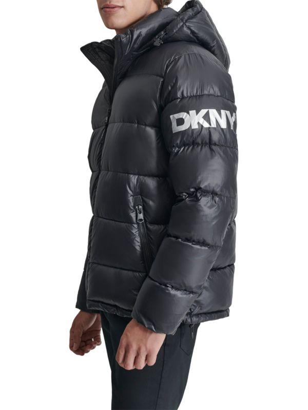 DKNY Logo Hooded Puffer Jacket