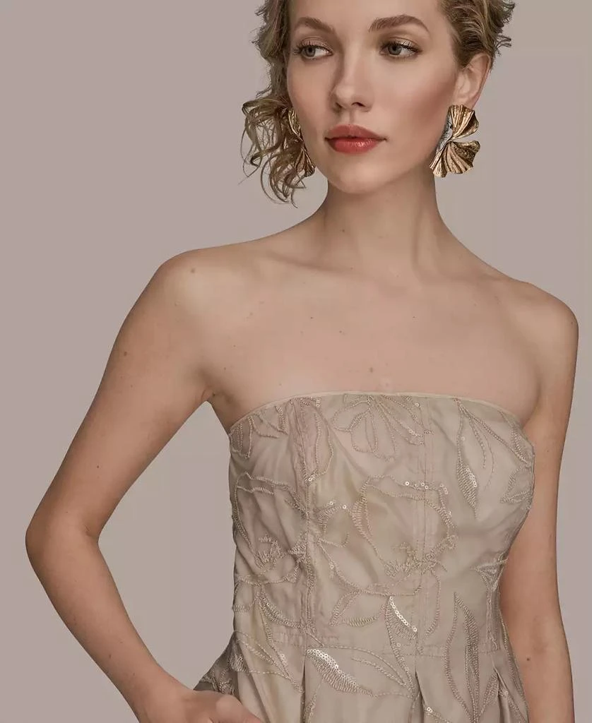 Donna Karan Women's Strapless Fit & Flare Midi Dress - Beige - 4