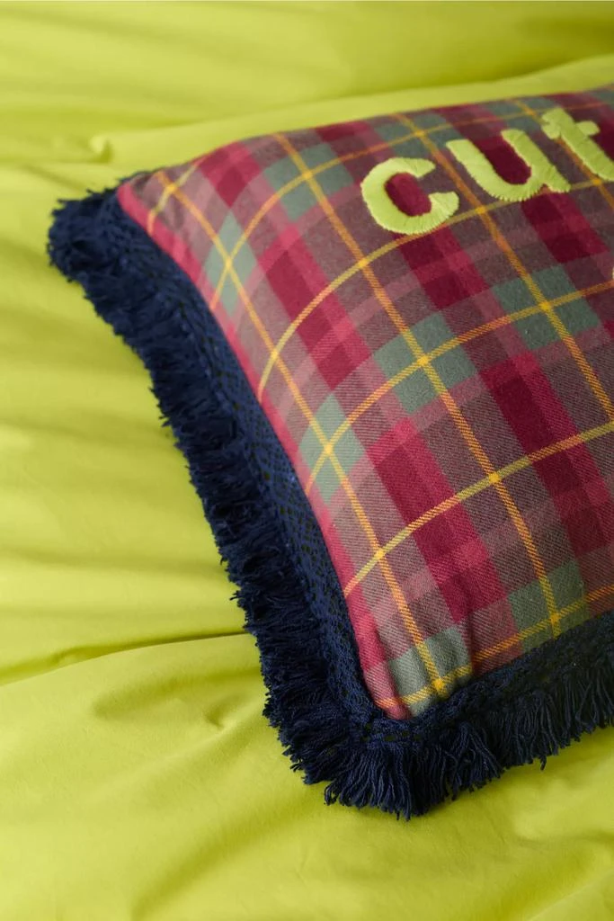 Urban Outfitters Cut The S*** Embroidered Fringe Throw Pillow 2