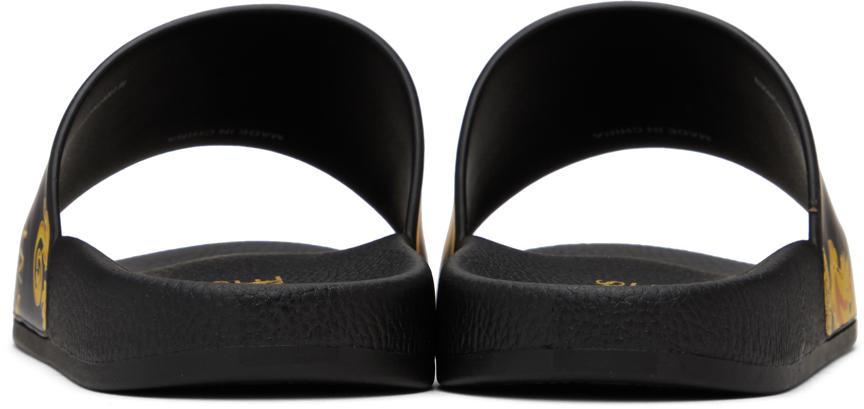 Versace Jeans Couture Black Shelly Chain Couture Slides