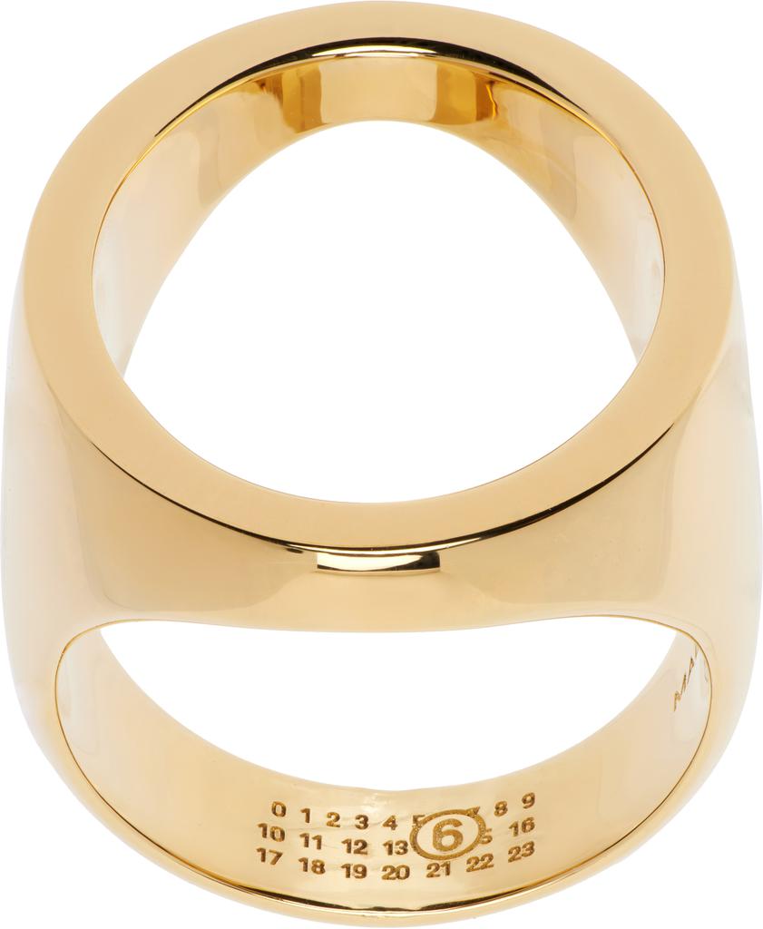 MM6 Maison Margiela/ガンメタル Circle Hole リング VIP価格☆【MM6 Maison Margiela】ガンメタル サークルリング
