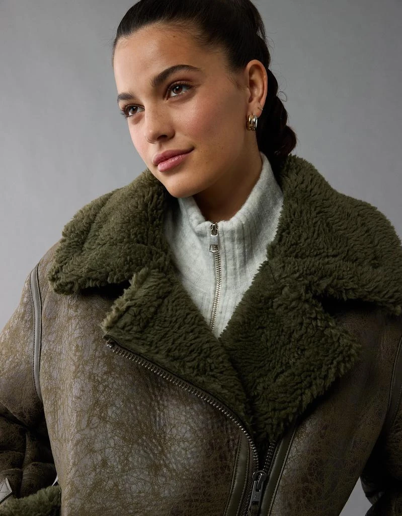 AE AE Oversized Shearling Biker Jacket 5