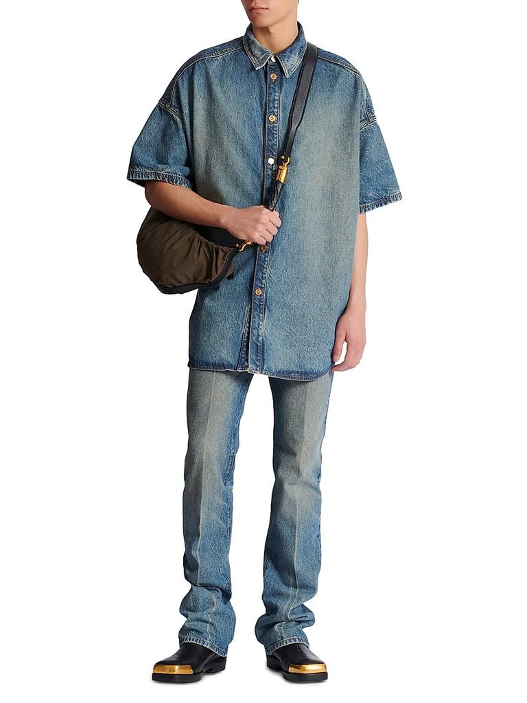 Balmain Denim Short-Sleeve Shirt 2