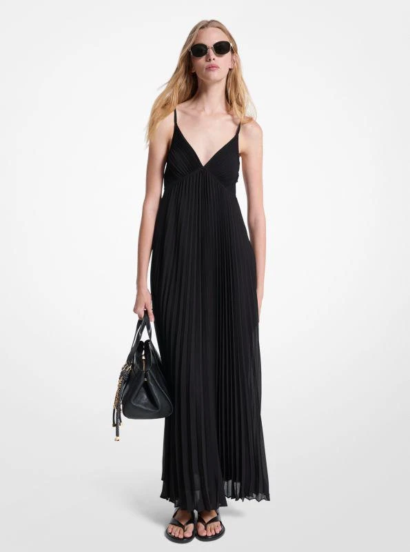 Michael Kors Pleated Georgette Maxi Dress
