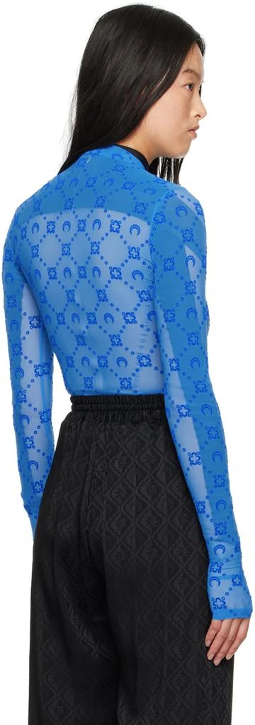 MARINE SERRE SSENSE Exclusive Blue Moonogram Second Skin Turtleneck 3