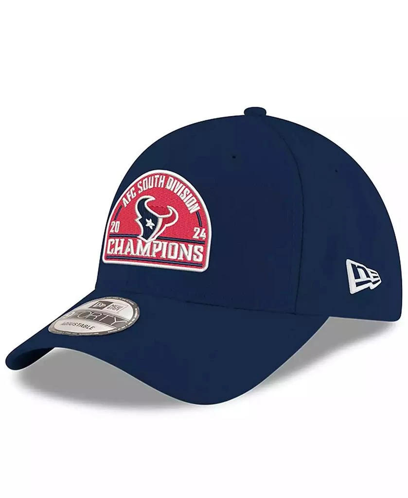 New Era Men's Navy Houston Texans 2024 AFC South Division Champions 9FORTY Adjustable Hat 1