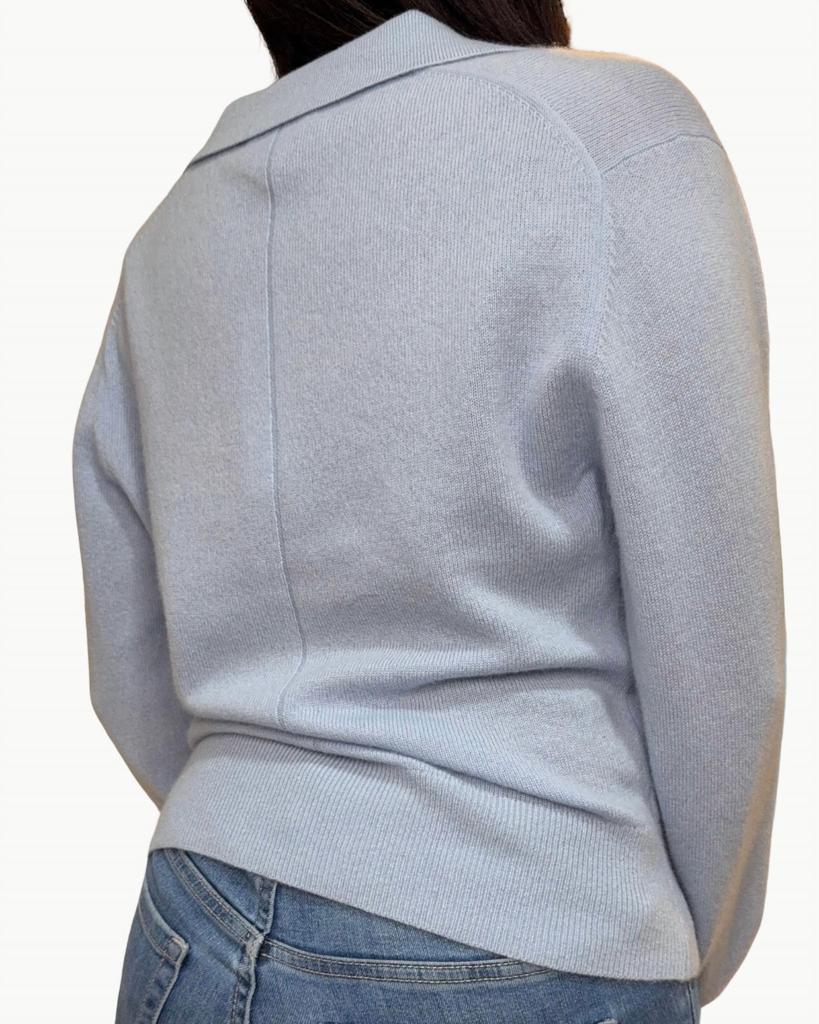 White + Warren White + Warren - Cashmere V-neck Polo Long Sleeve Top