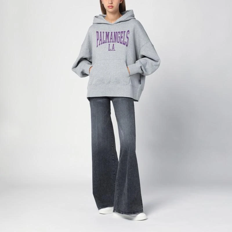 Palm Angels College hoodie melange grey/violet 3