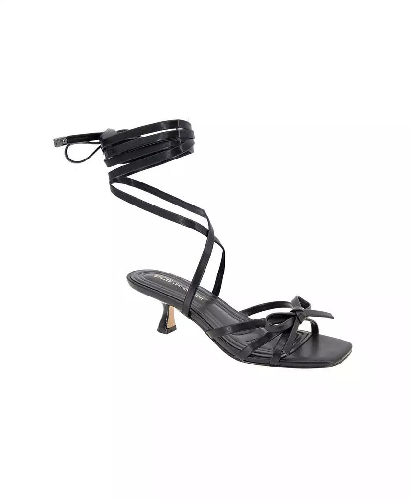 BCBG Women's Imerez Ankle Wrap Kitten Heel Sandals