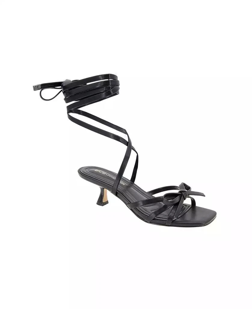 BCBG Women's Imerez Ankle Wrap Kitten Heel Sandals 1