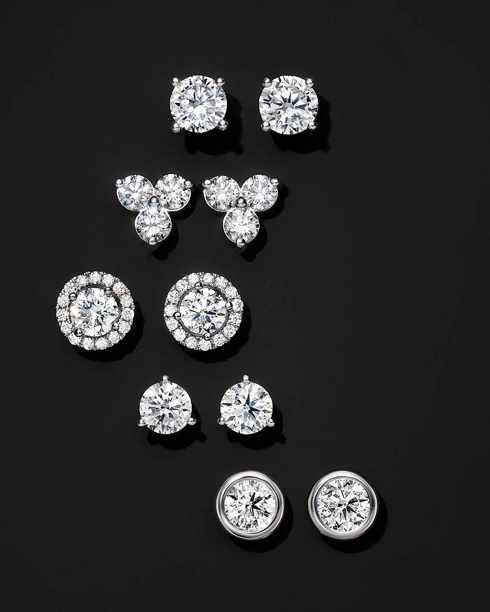 Bloomingdale's Colorless Certified Round Diamond Stud Earring in 18K White Gold, 0.30-2.0 ct. t.w. - Exclusive 2