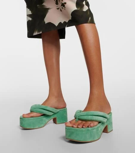 Dries Van Noten Suede platform thong sandals 4