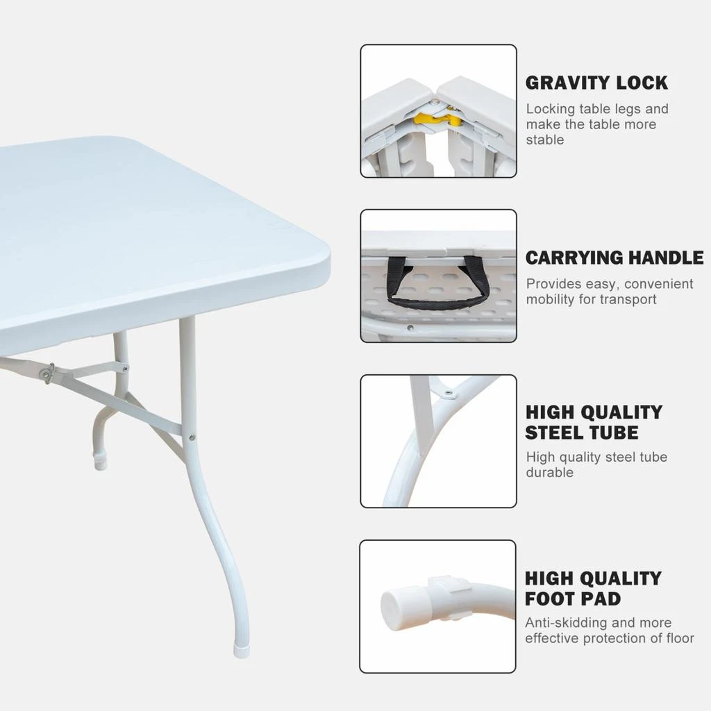 Streamdale Furniture Streamdale Portable Folding Table for Picnics and Parties 4