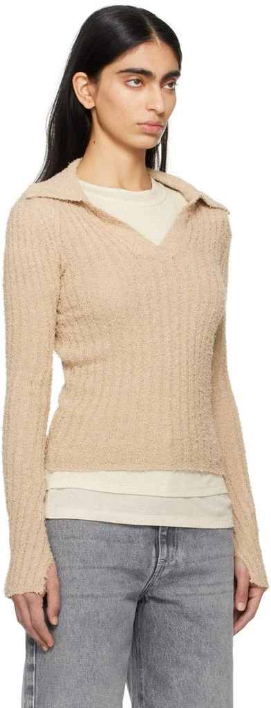 mfpen Beige Open Placket Polo 2