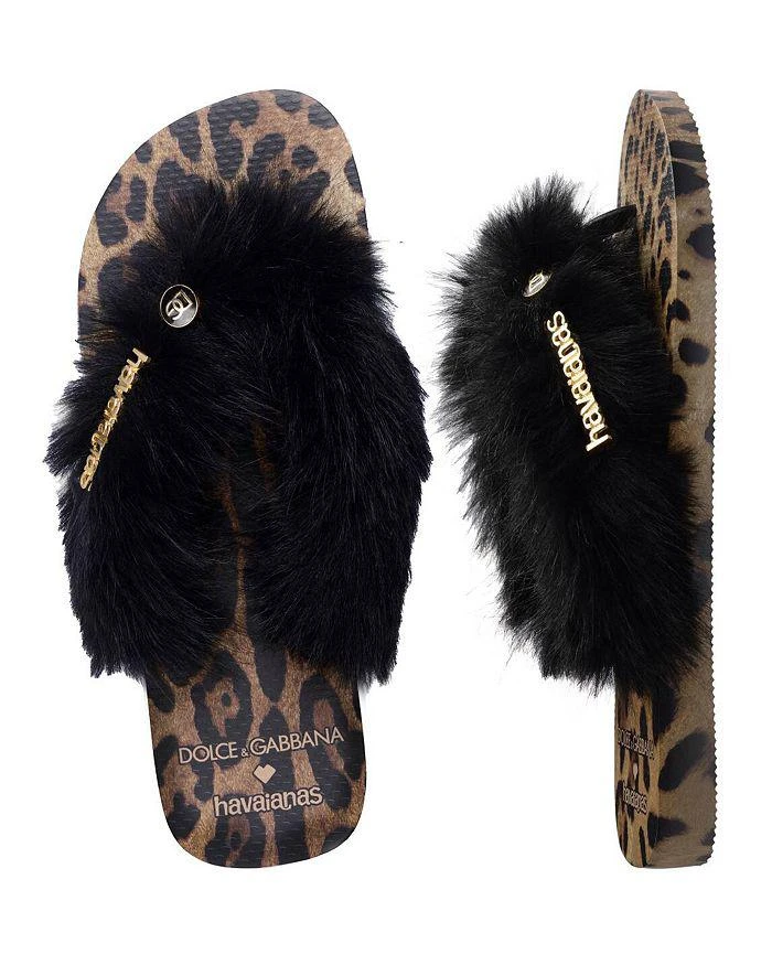 Havaianas x Dolce & Gabbana Women's Faux Fur Flip Flops 3