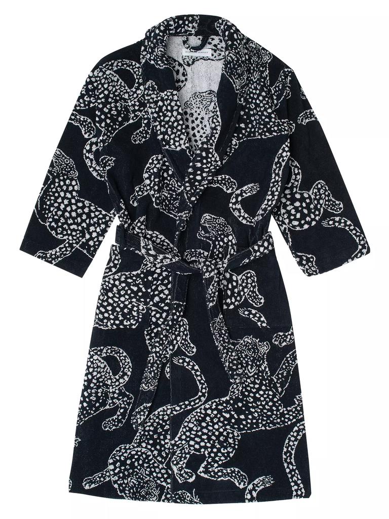 Desmond & Dempsey Cotton Jag Print Towel Robe