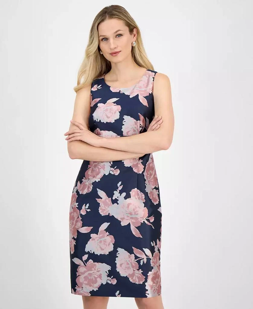 Kasper Women's Floral Jacquard Empire-Seam Sheath Dress 2