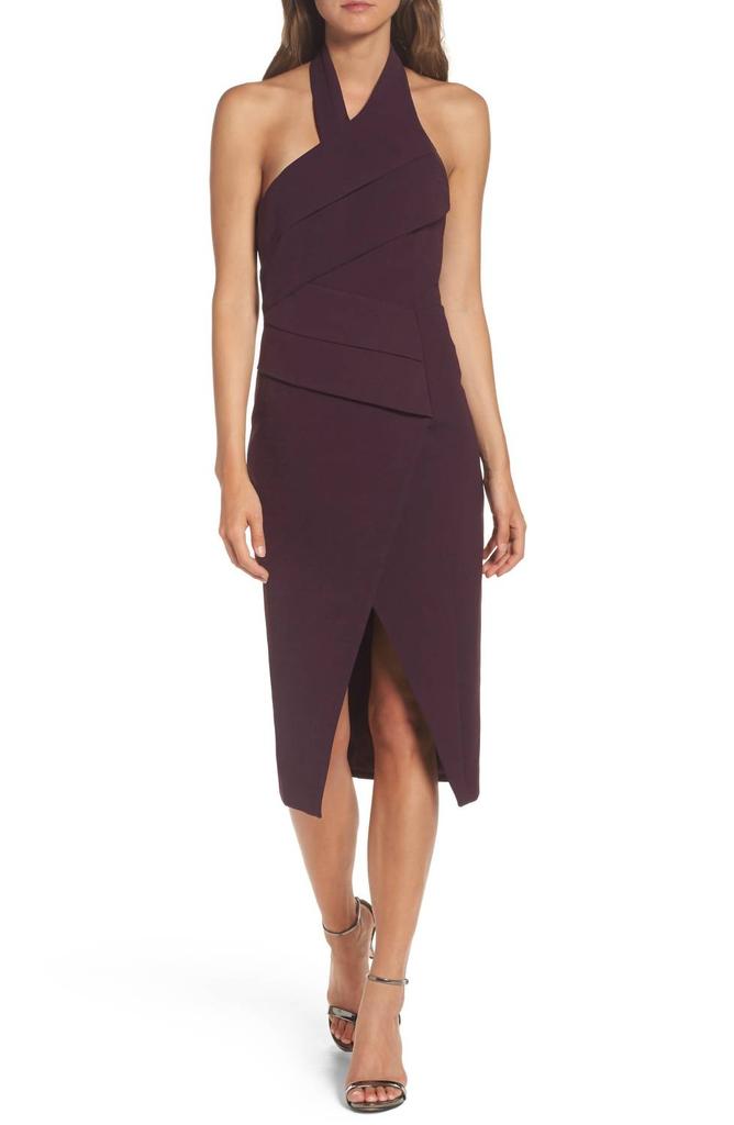 C/MEO COLLECTIVE Women's Stop Midi Dress In Burgundy