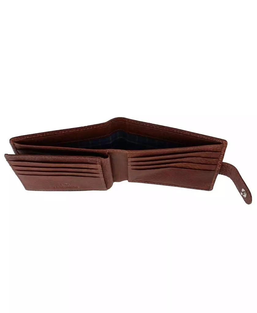 TRAFALGAR Men's Parker Pebbled Leather Bi-Fold Wallet with ID Window and Popper Fastener 4