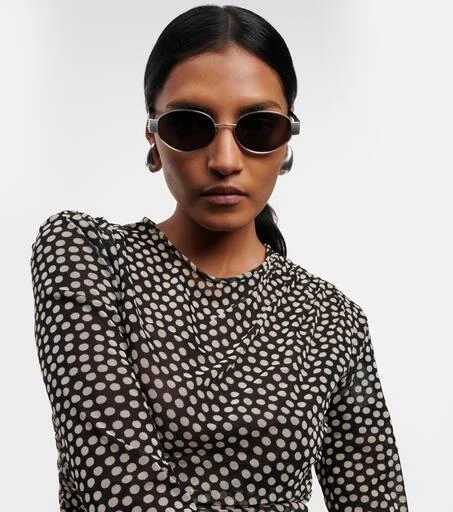 Celine Eyewear Triomphe oval metal sunglasses 3